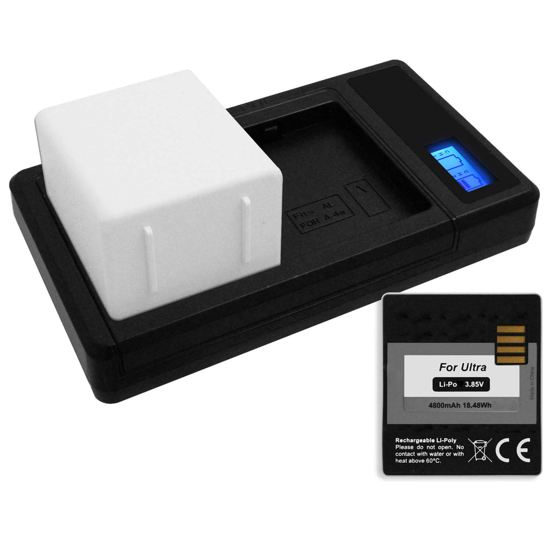 2X Akku + Dual-Ladegerät (USB, mit Display) kompatibel mit Arlo Ultra, Arlo Pro 3 [Lithium-Polymer -