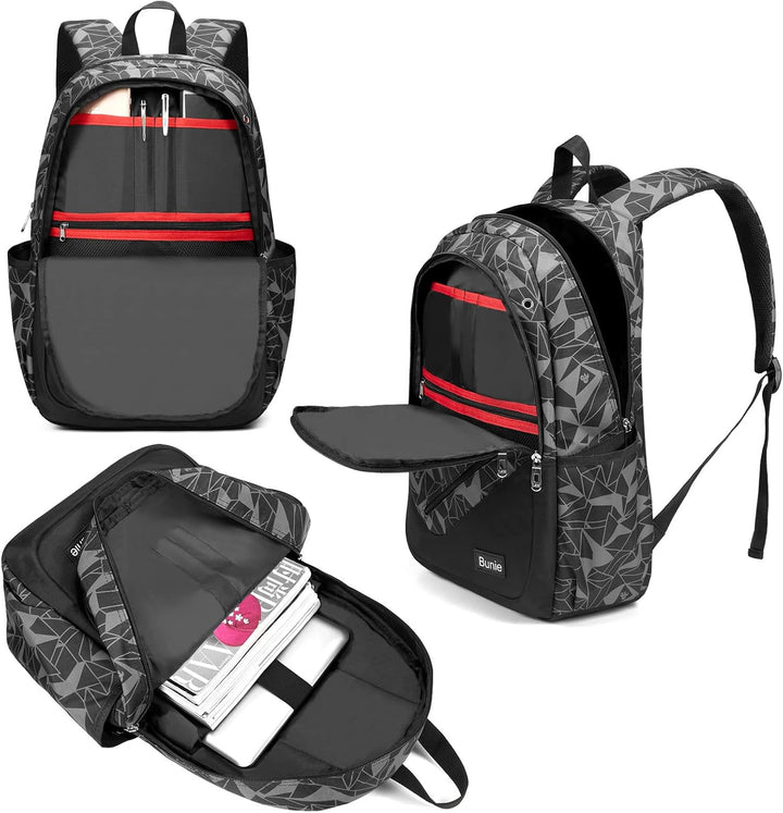bunie Rucksack für Jungen Grosse Büchertasche Wasserdichte Schultasche Federmäppchen Umhängetasche S