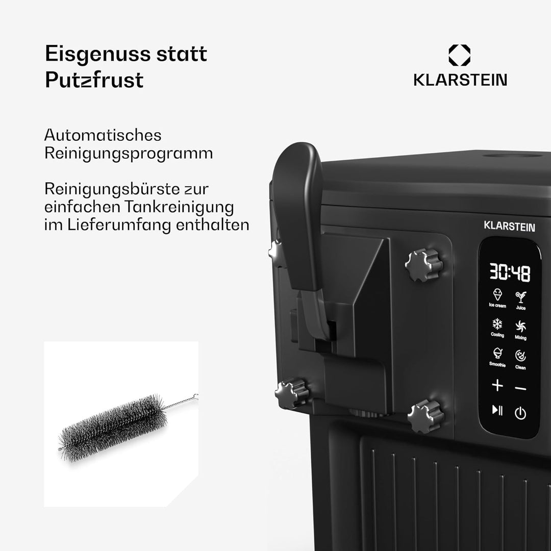 Klarstein Eismaschine Softeismaschine 1,5 L Mit Selbstreinigung, 5 L Kapazität, Keep-Cool-Funktion,