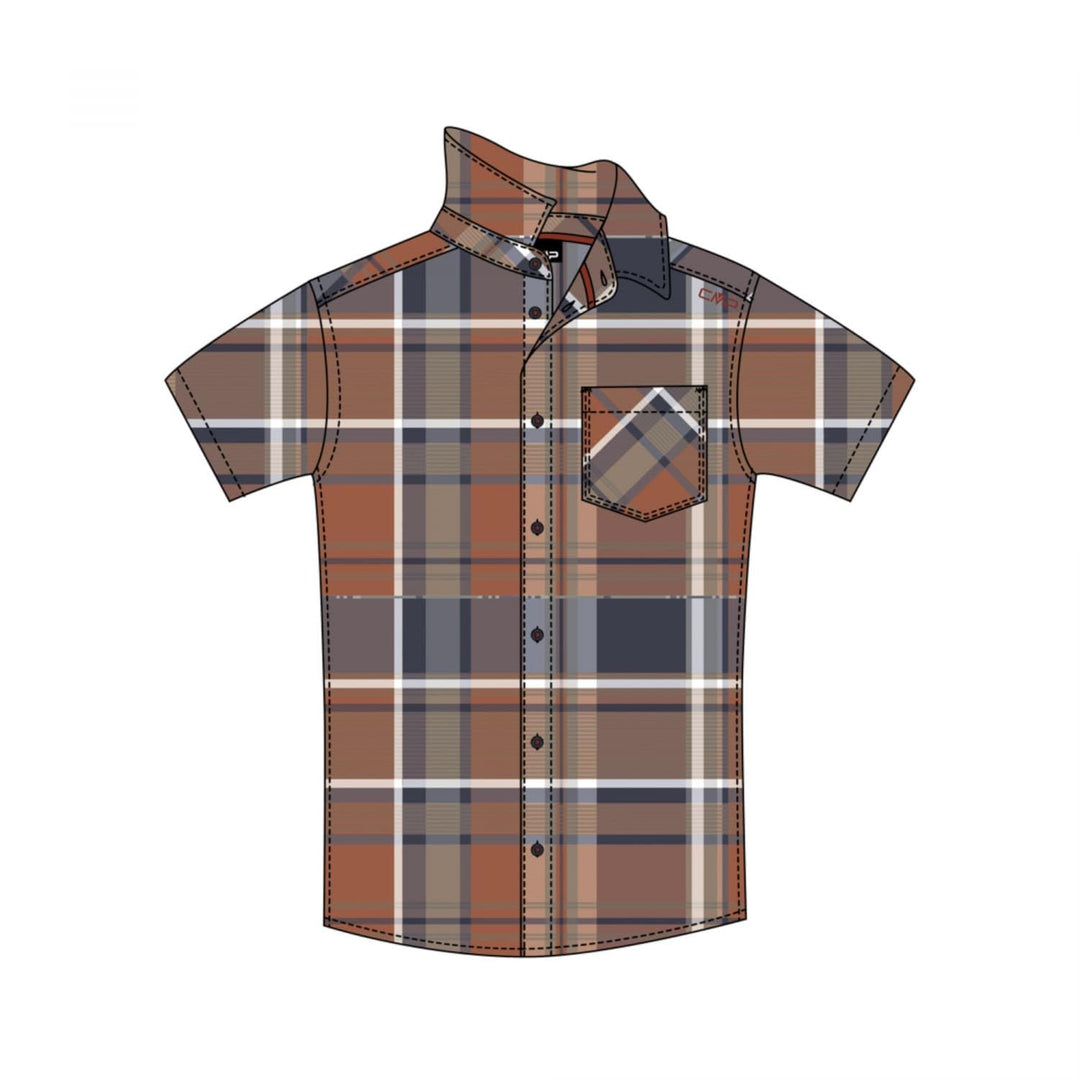 CMP Herren Camicia Maniche Corte Da Uomo Poloshirt 46 B.co-rust-salbei, 46 B.co-rust-salbei