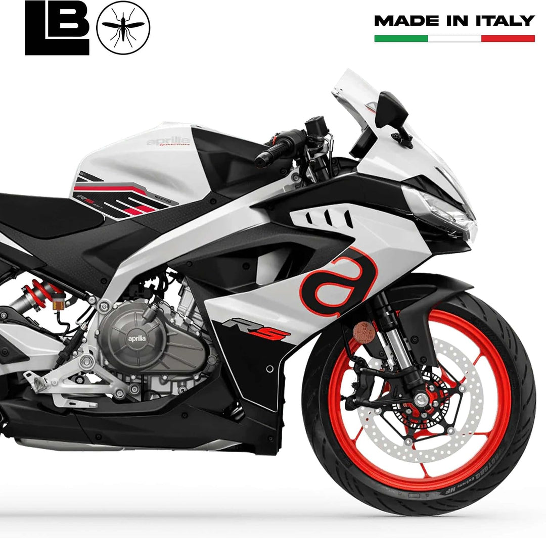 LABELBIKE 3D Motorrad Tankaufkleber kompatibel mit Aprilia | RS 457 2024, Seitlicher Harzschutz, Kra