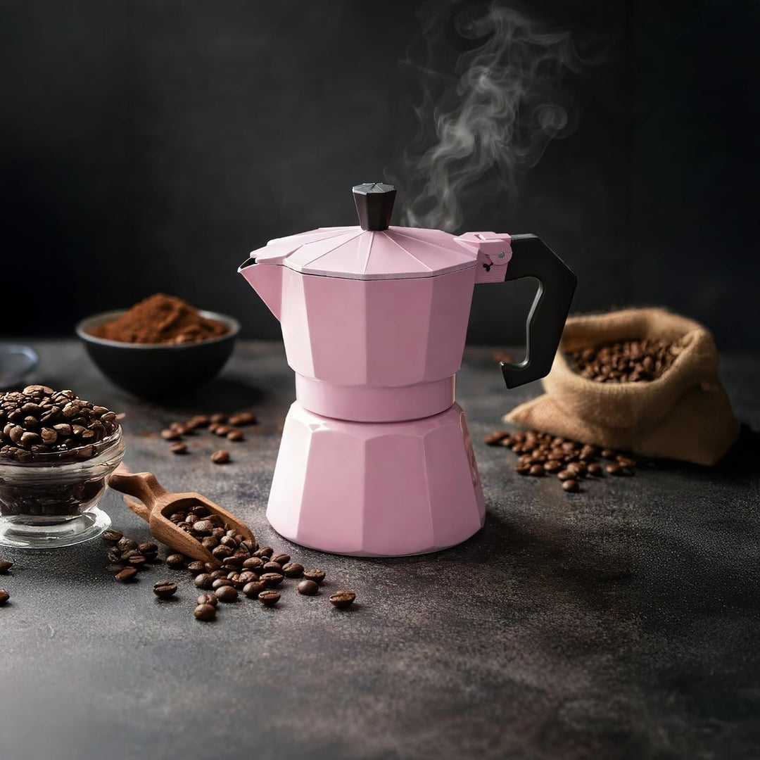 STONELINE Espressokocher Induktion aus Aluguss 170 ml, 4 Tassen, für alle Herdarten, Italienischer K