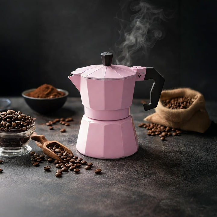 STONELINE Espressokocher Induktion aus Aluguss 170 ml, 4 Tassen, für alle Herdarten, Italienischer K