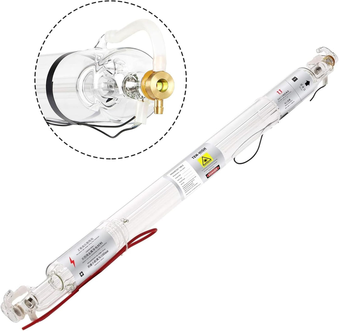 TEN-HIGH CO2 Glas Laserröhre Laser Tube 60W 1000 mm Dm. 50 mm für Laser Gravier- und Schneiden Masch