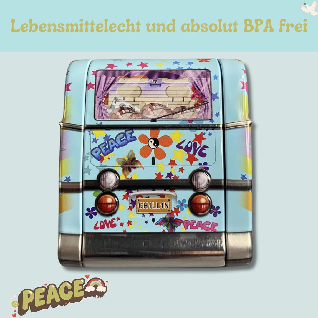 MediMuc Mini Camper Van Hippie- Geschenkdose Design The Silver Crane Company - liebevoll gestaltete