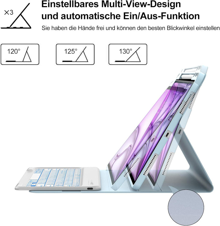 IVEOPPE Tastatur für iPad Air 13 (2025/2024), Hülle mit Tastatur für iPad air 13 Zoll M3/M2, 7-Farbi