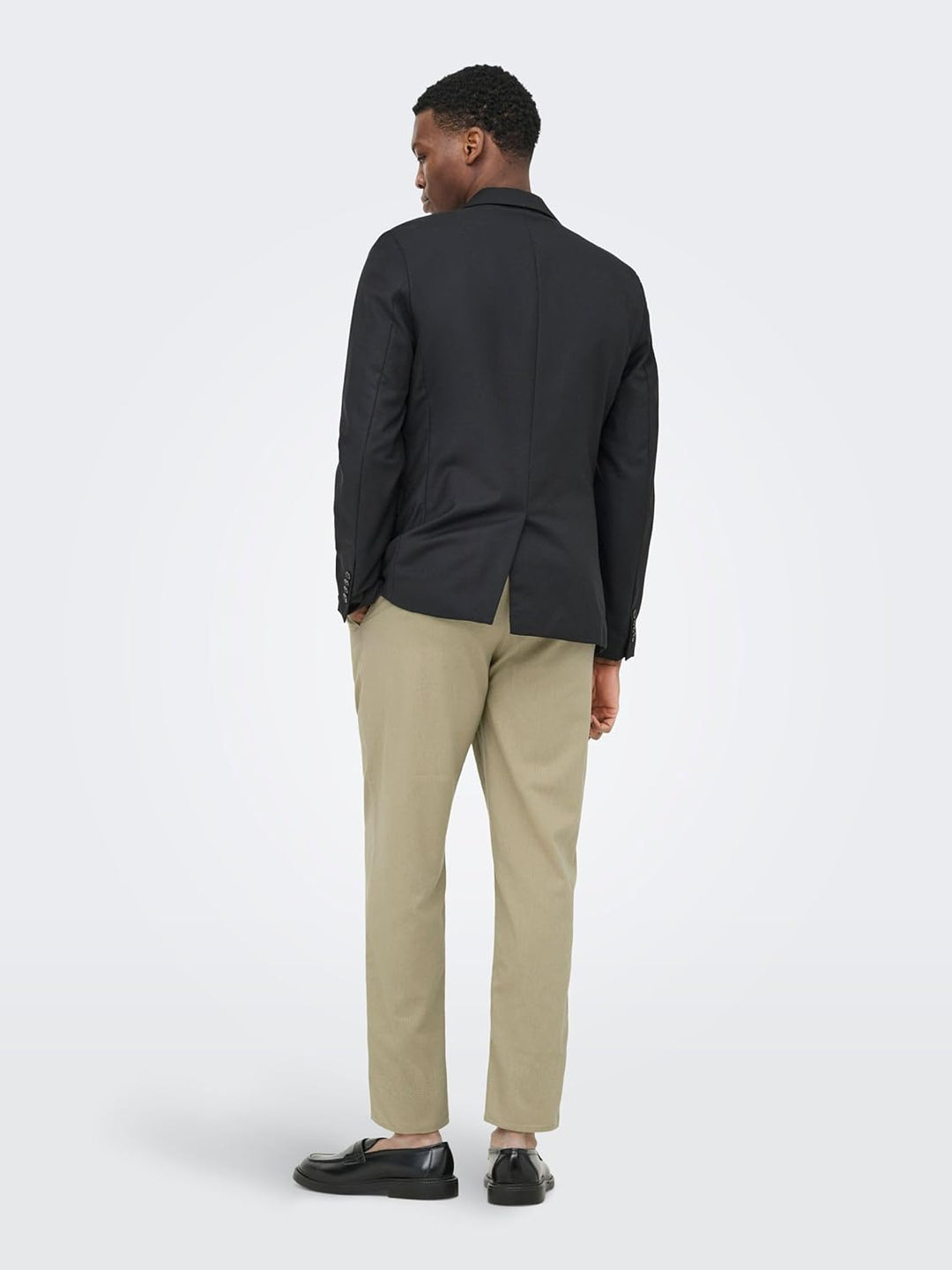 PIECES Herren Onsleo Crop Linen Mix 0048 Pant 29W / 32L Chinchilla, 29W / 32L Chinchilla