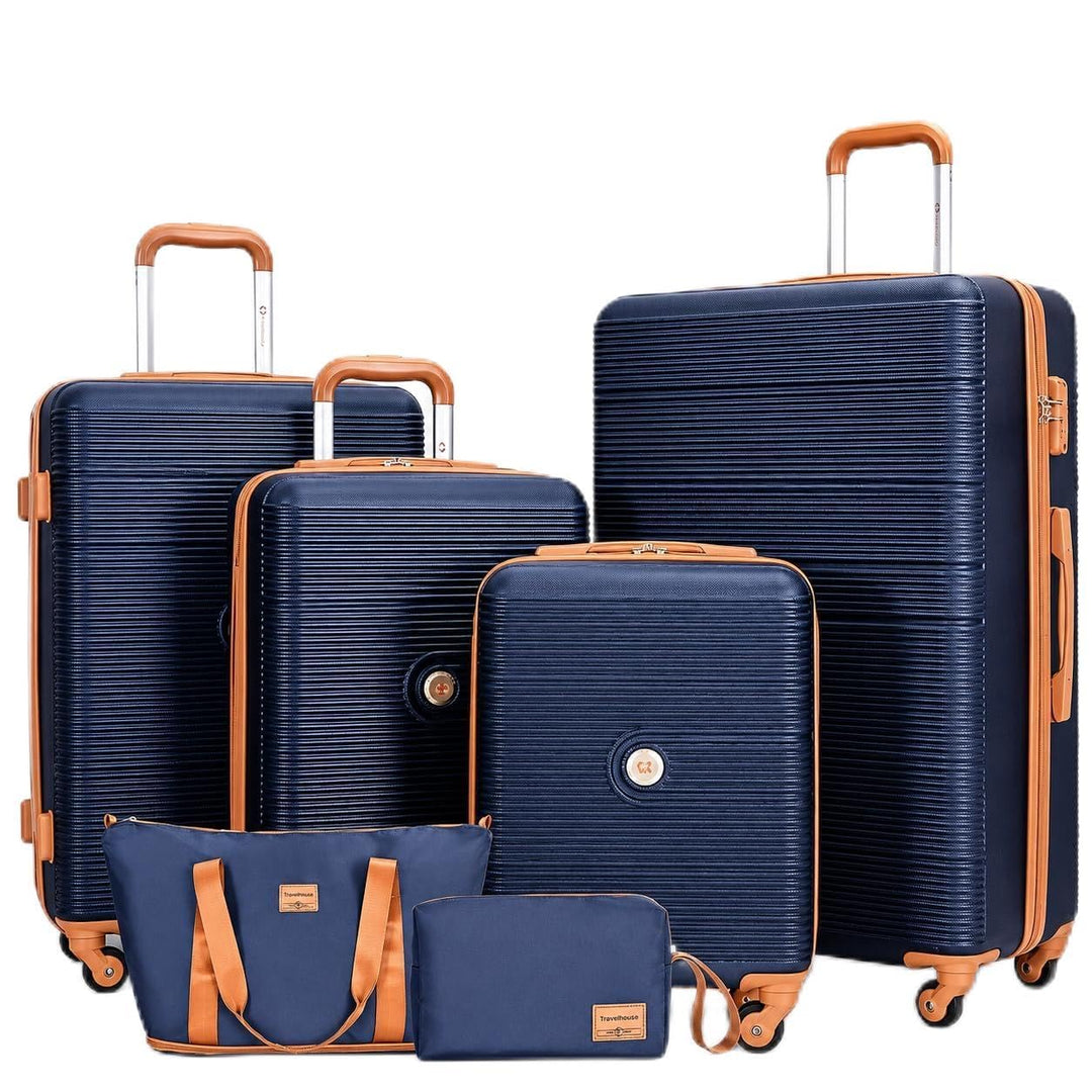 Travelhouse Kofferset Bari 6-teilig – ABS Hartschale Trolley Koffer Set mit Rollen, TSA-Schloss, Rei