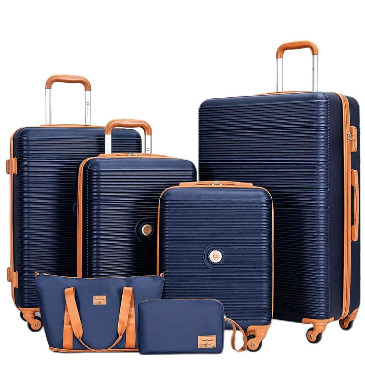 Travelhouse Kofferset Bari 6-teilig – ABS Hartschale Trolley Koffer Set mit Rollen, TSA-Schloss, Rei