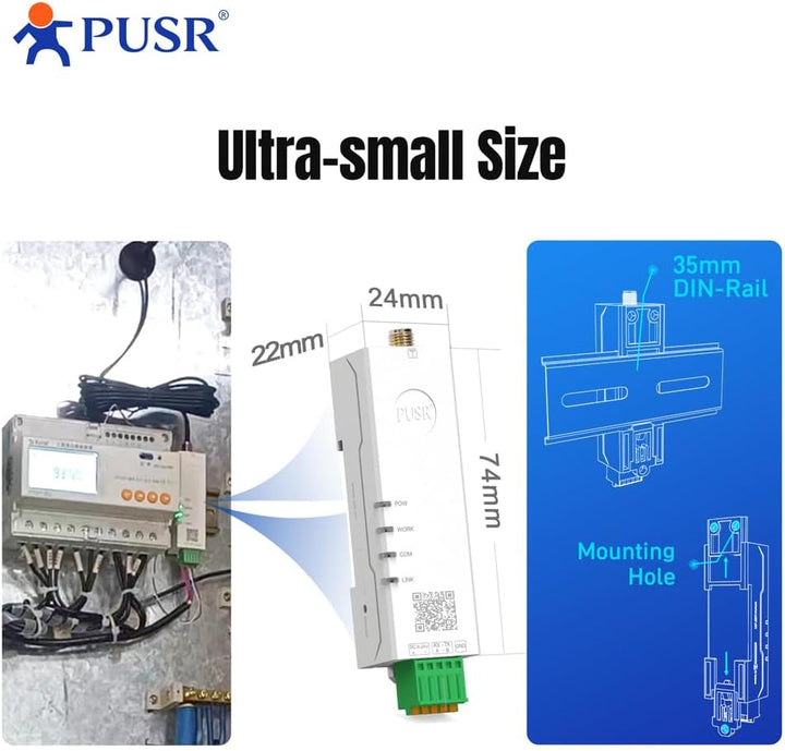 DIN-Schiene 27dBm 8KM 2.4G Lora Wireless Modem Modbus Transparente Übertragung RS485 zu LoRa at Comm