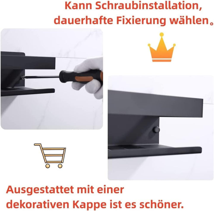 KigKog Duschablage ohne Bohren Matt Schwarz, Duschregal Wandmontage Edelstahl Rostfreier Duschkorb B