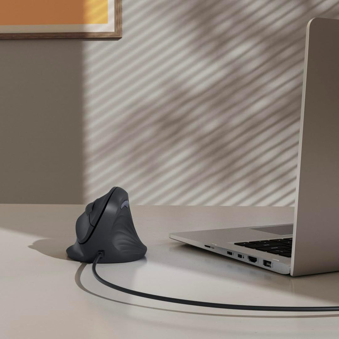 Hama vertikale Maus (optische Maus ohne Klickgeräusch, 7 Tasten, ergonomisch für Rechtshänder, 1000/