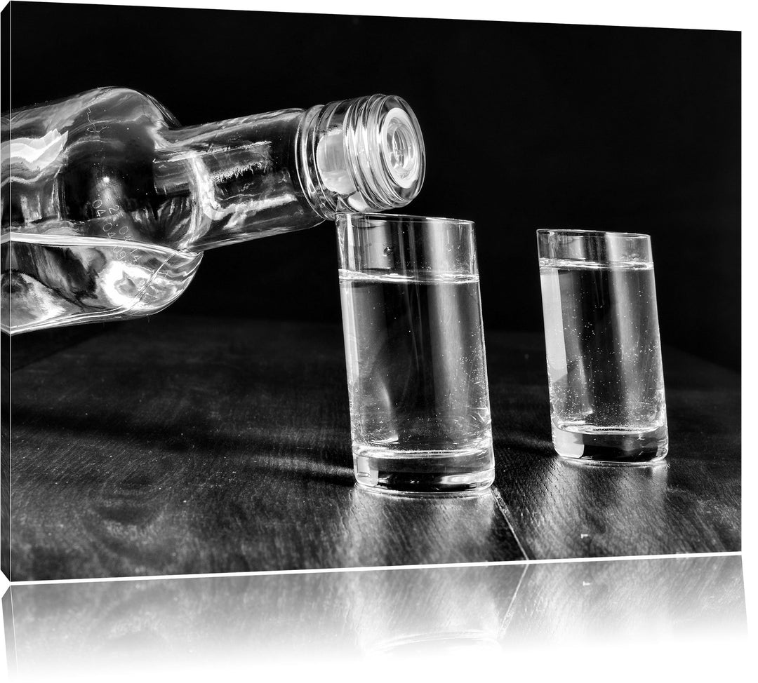 Pixxprint Vodka Whisky Party als Leinwandbild/Grösse: 100x70 cm/Wandbild/Kunstdruck/fertig bespannt,
