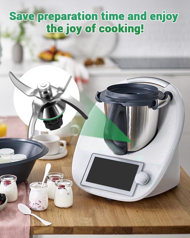 Ersatzmesser für Thermomix TM6, Hochwertiges Edelstahl Mixmesser, Perfekt für Zerkleinern, Rühren, P