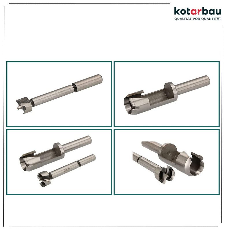 KOTARBAU® Fräser & Bohrer Satz 20 mm Holzbohrer Forstnerbohrer Zapfenbohrer Stopfenbohrer Bohrer Ast