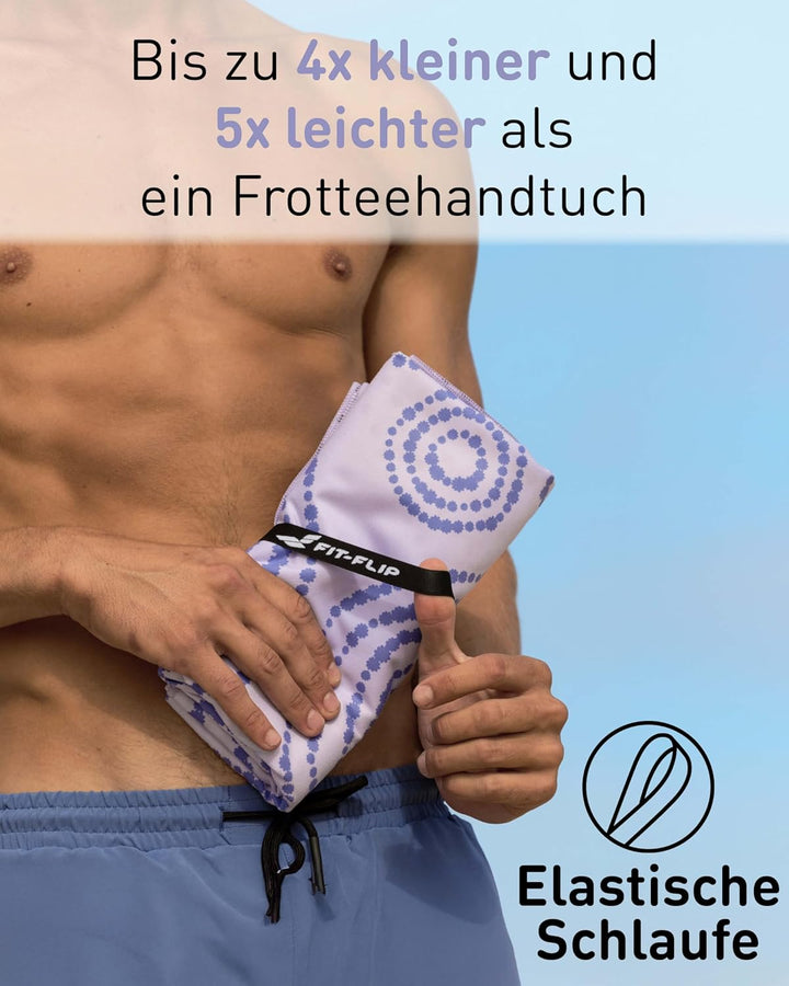 Fit-Flip Strandtuch XXL aus Mikrofaser - leicht und schnelltrocknend - 100% recyceltes Strandhandtuc