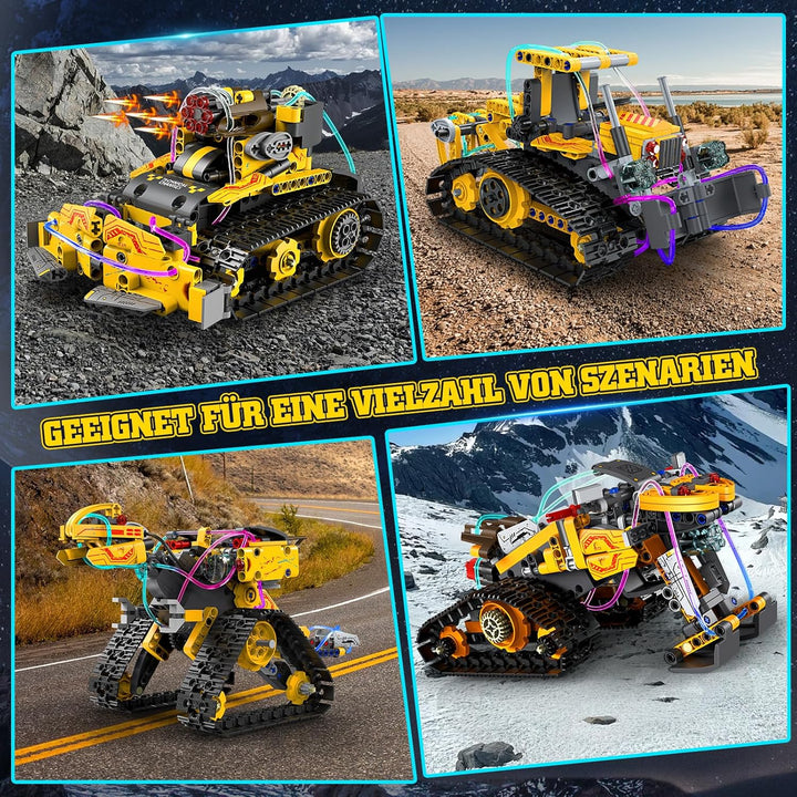 Technik Roboter Bauspielzeug, 5-in-1 Roboticset Programmierbarer mit App & Fernsteuerung, RC Roboter