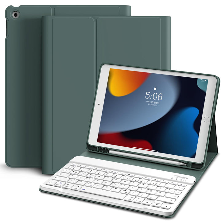 Hülle mit Tastatur für iPad 9. / 8. / 7. Generation 10,2 Zoll 2021/2020/2019, Bluetooth Magnetisch Q