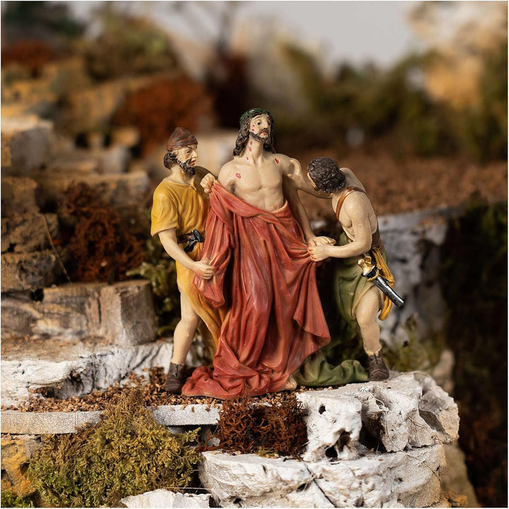 Holyart Osterkrippe, Modul 6, Kreuzigung, Auferstehung, 35x50x40 cm, für 9 cm Krippe, Mit Statuetten