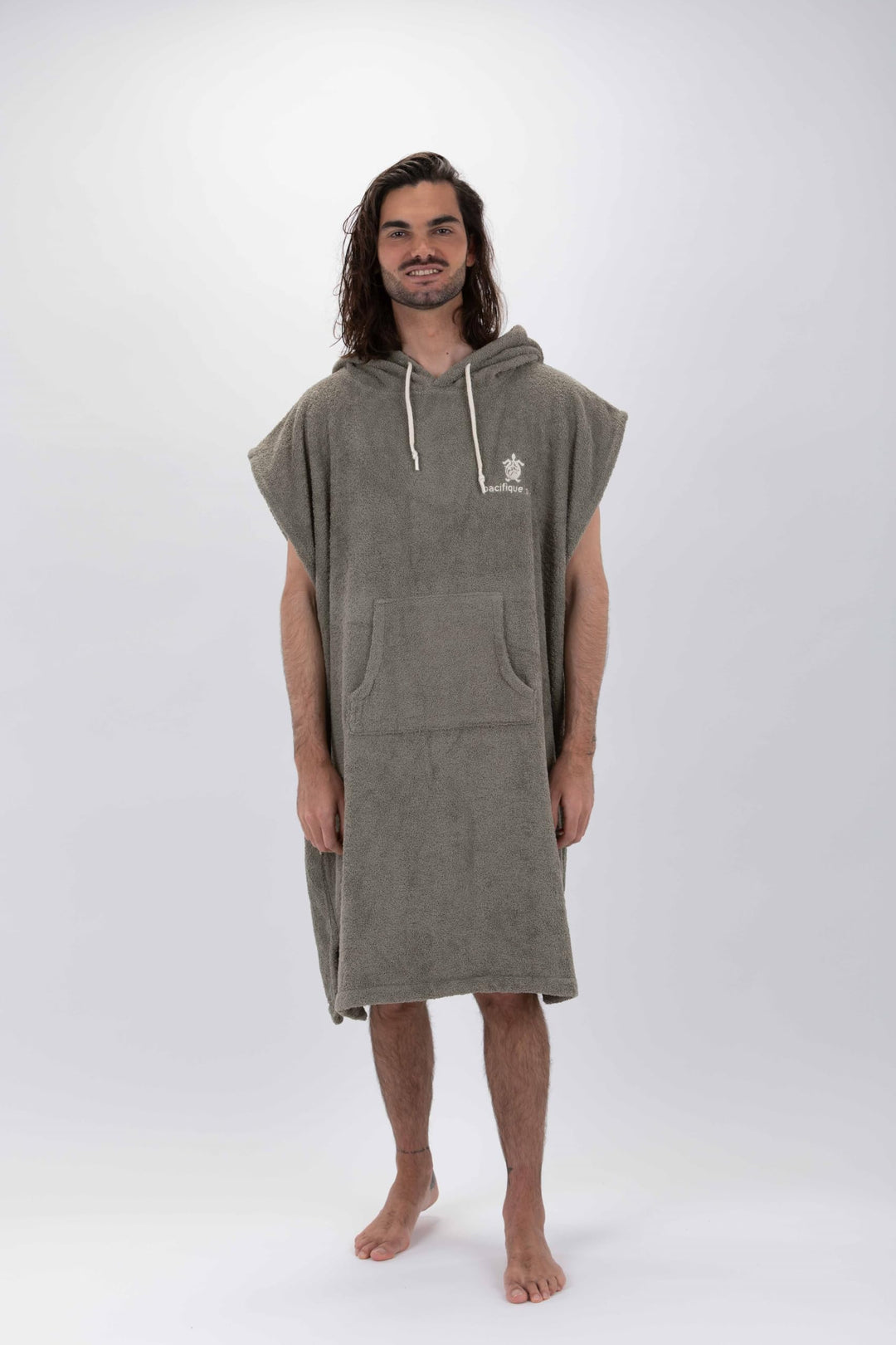 Pacifique Sud - Poncho Grün ärmelloser Poncho - Large - 100% Baumwolle Premium - Made in Portugal