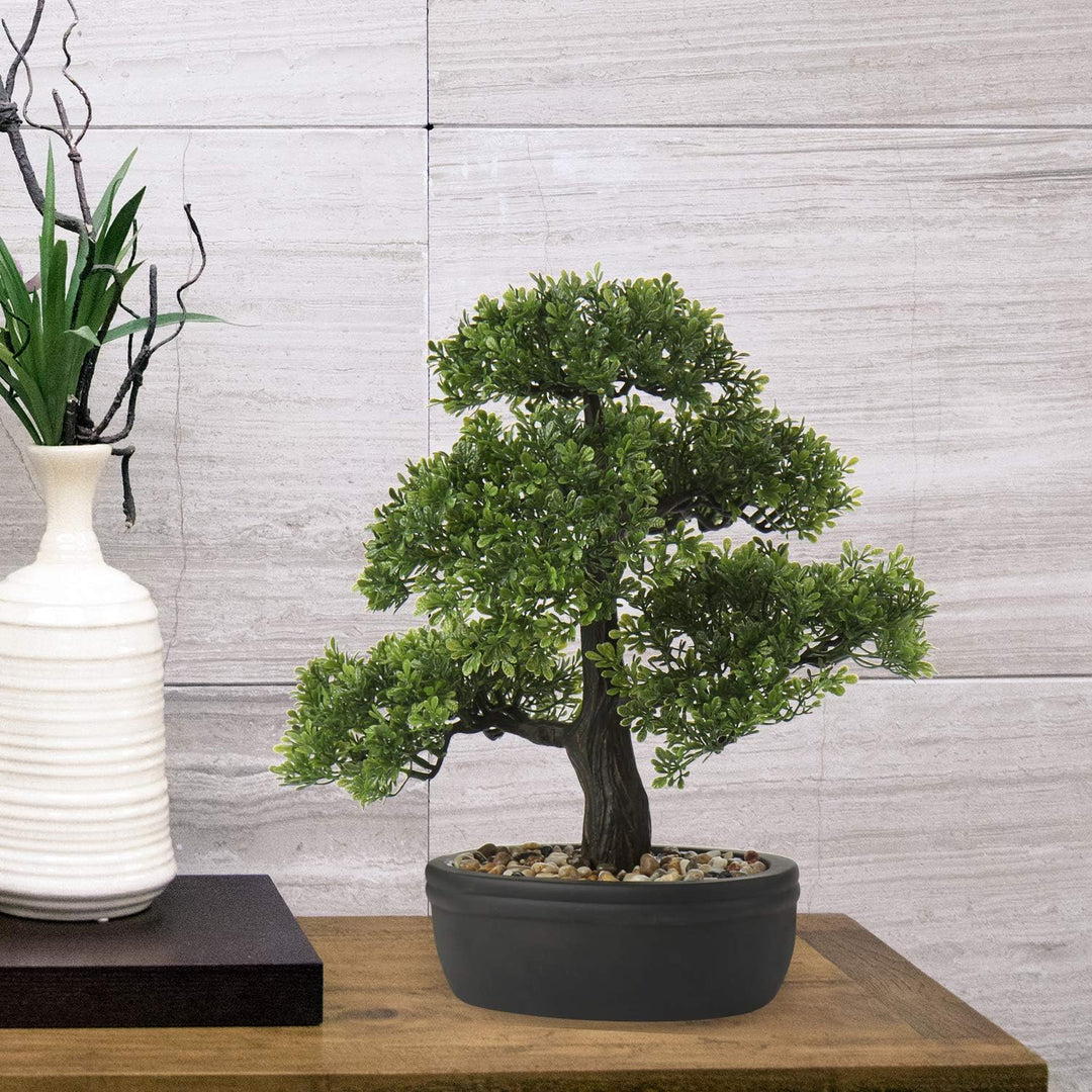 Briful Kunstbonsai Naturgetreue Künstliche Pflanze Kunstbaum Bonsai Zeder Kiefer Podocarpus Plastik