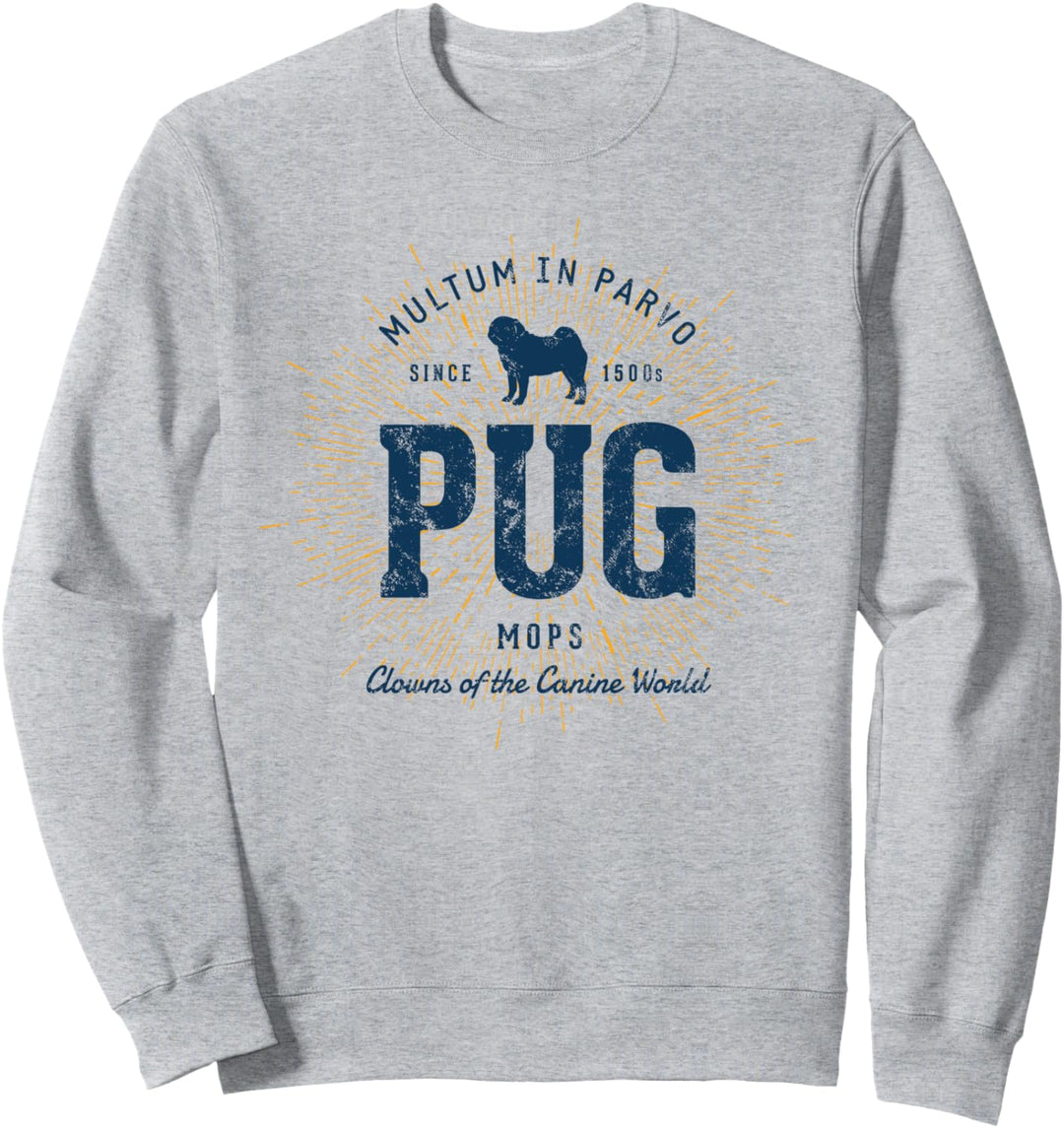 Mops im Retro-Vintage-Stil Pug Sweatshirt
