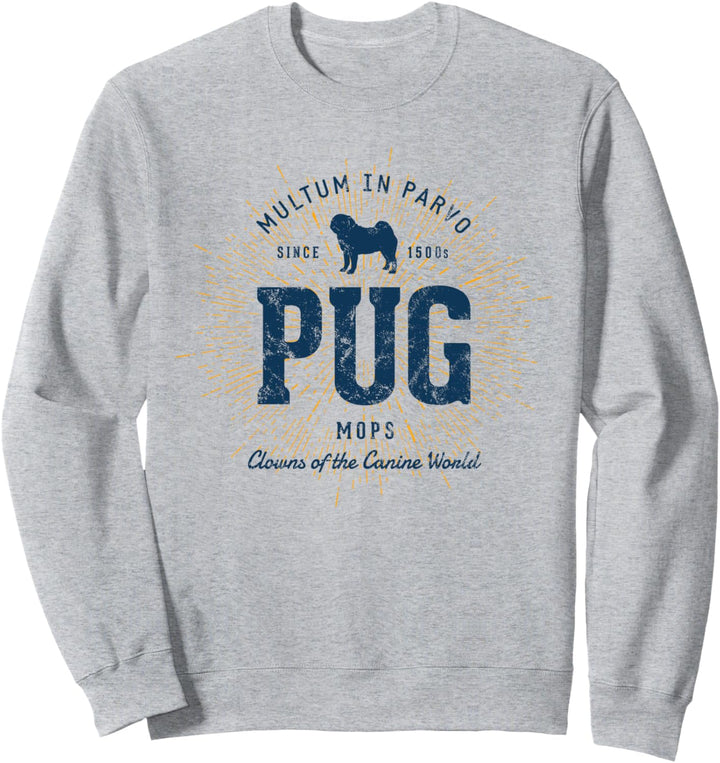 Mops im Retro-Vintage-Stil Pug Sweatshirt