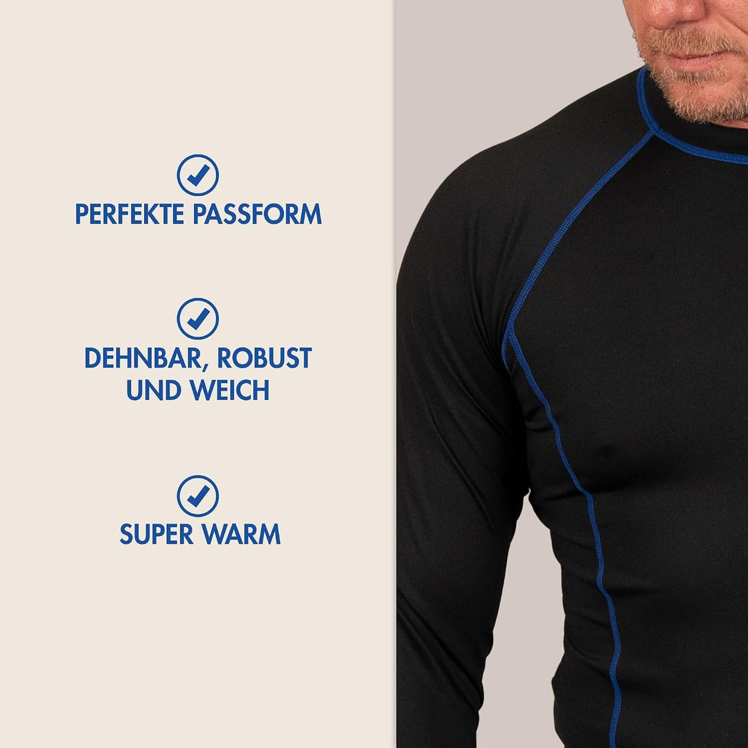 Basic Treasure Thermounterwäsche Set Herren, Skiunterwäsche Winter Thermowäsche Set, Warm, Thermowäs