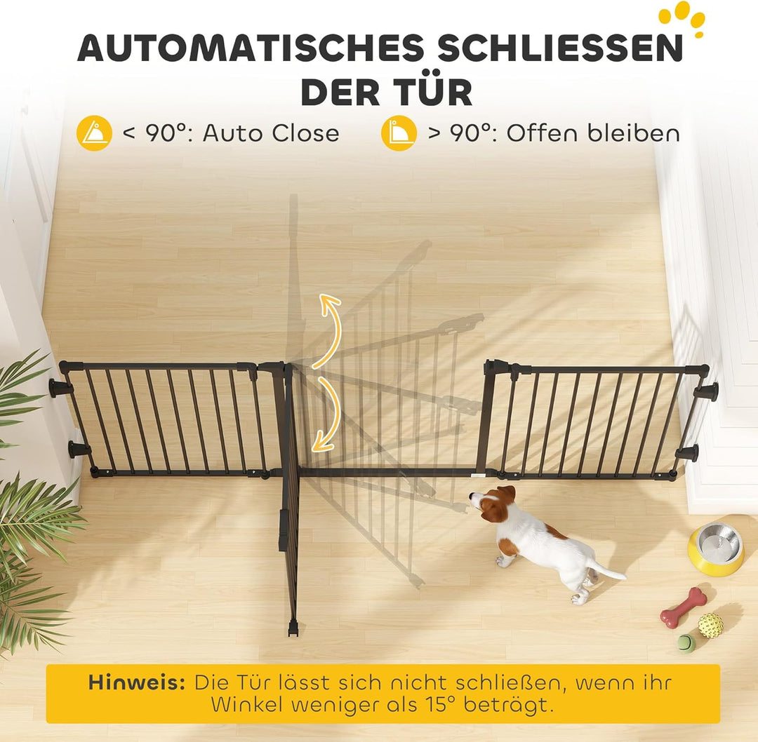PawHut Hunde Absperrgitter Türschutzgitter Haustierschutzgitter verstellbar klappbar Kamingitter mit