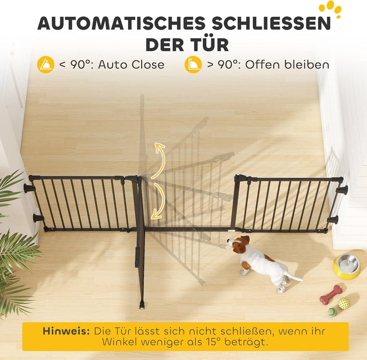 PawHut Hunde Absperrgitter Türschutzgitter Haustierschutzgitter verstellbar klappbar Kamingitter mit