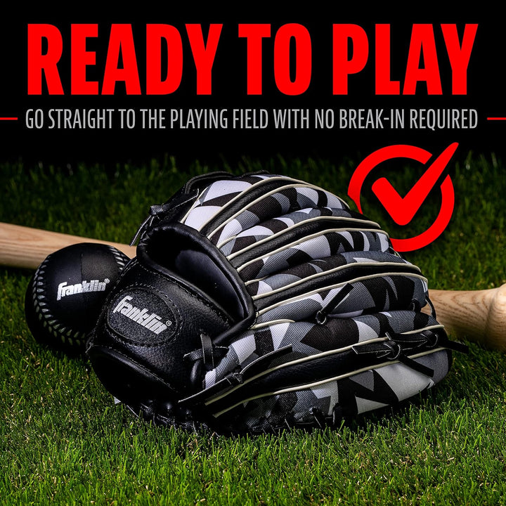 Franklin Sports RTP Teeball Performance Handschuh & Ball Combo (24,1 cm) Linke Hand Wurf schwarz / w