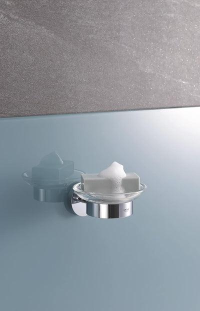 GROHE Start - Seifenschale mit Halter (Material: Glas/ Metall, verdeckte Befestigung), chrom, 411930