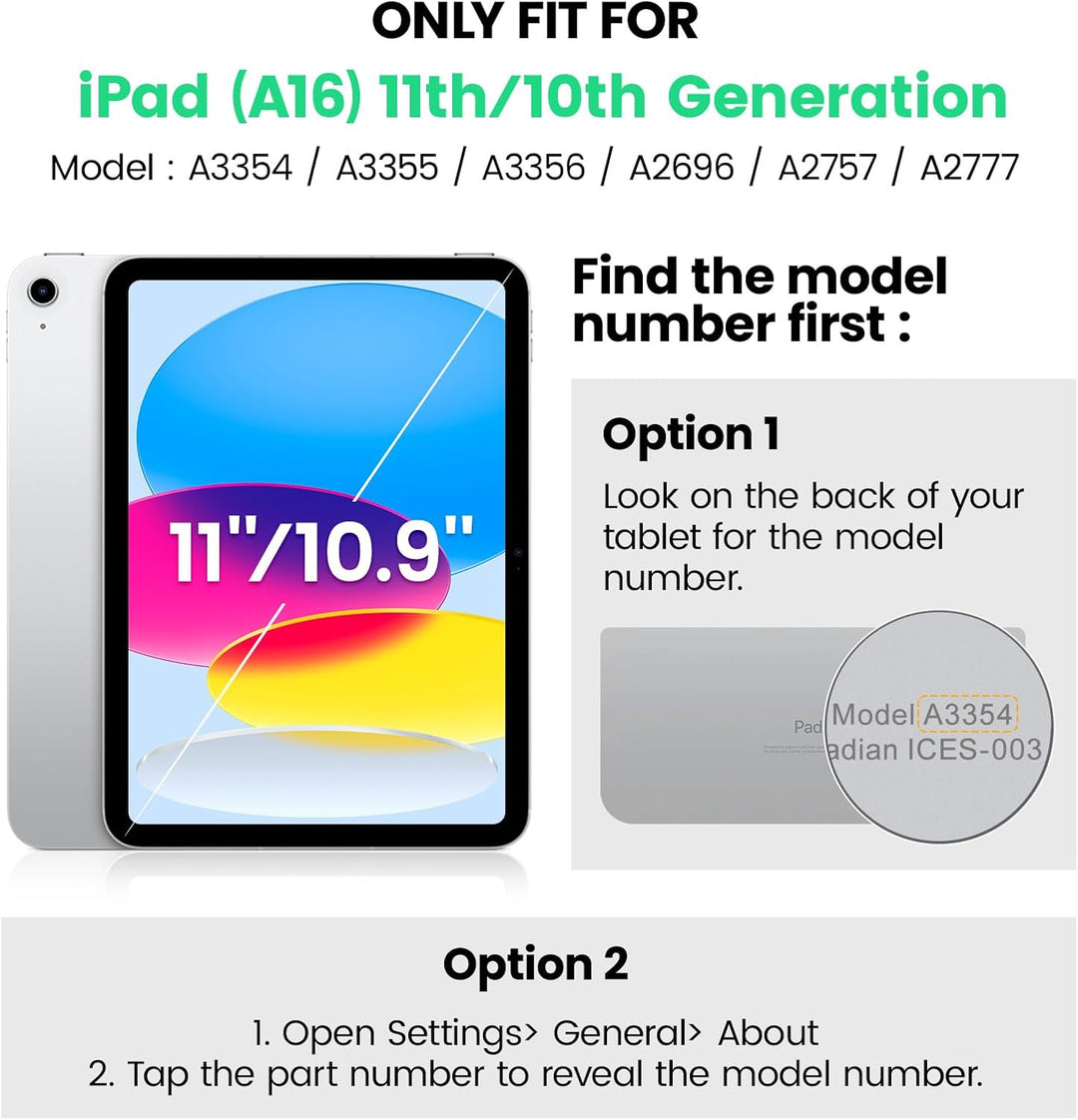 SEYMAC Hülle für iPad (A16) 11./10. Generation 11/10,9 Zoll 2025/2022, Stossfeste für iPad 10 Genera