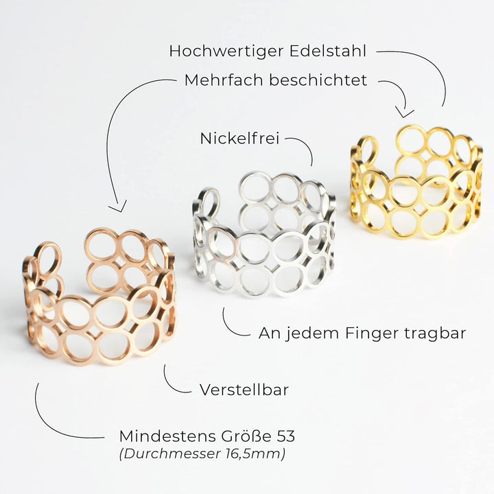 Mutter Tochter Geschenk • Ring Set aus 2 Statement Ringen in Gold • Muttertagsgeschenk • Schmuckset