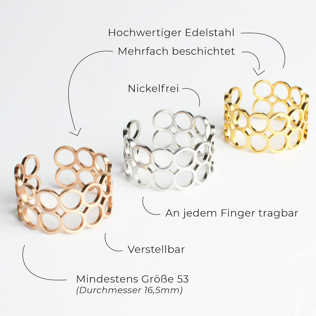Mutter Tochter Geschenk • Ring Set aus 2 Statement Ringen in Roségold • Muttertagsgeschenk • Schmuck