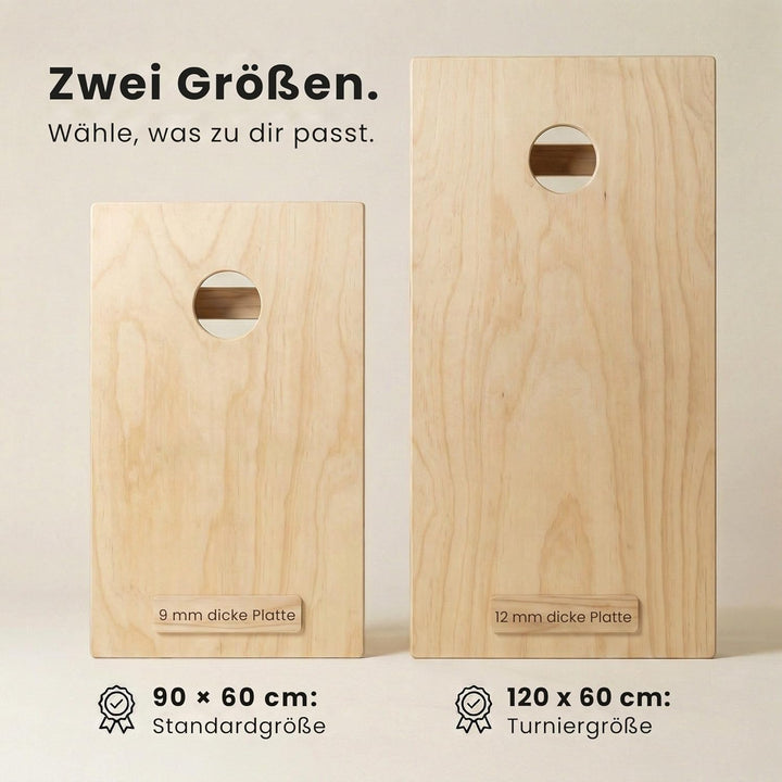 Cornhole Set aus Holz 90x60 cm – Hochwertiges Outdoor Wurfspiel für Garten & Freunde – inkl. 8 Bags