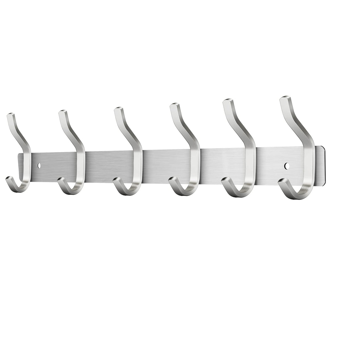 Garderobenhaken Edelstahl, Hakenleiste Kleiderhaken Wand mit 6 Haken, Garderobe Garderobenleiste Wan
