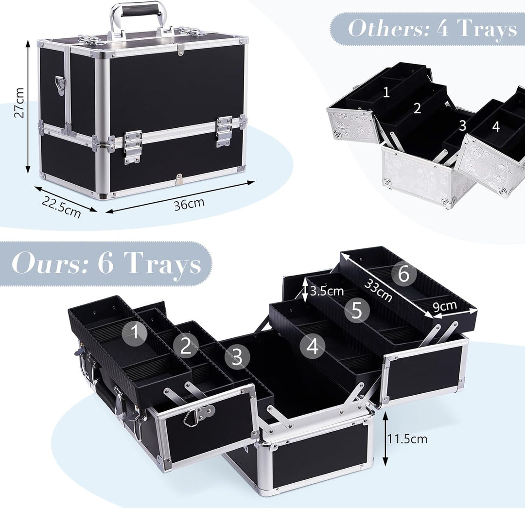 Kosmetikkoffer Schminkkoffer, Kosmetik Make up Organizer Koffer Make-up Aufbewahrung friseurkoffer M