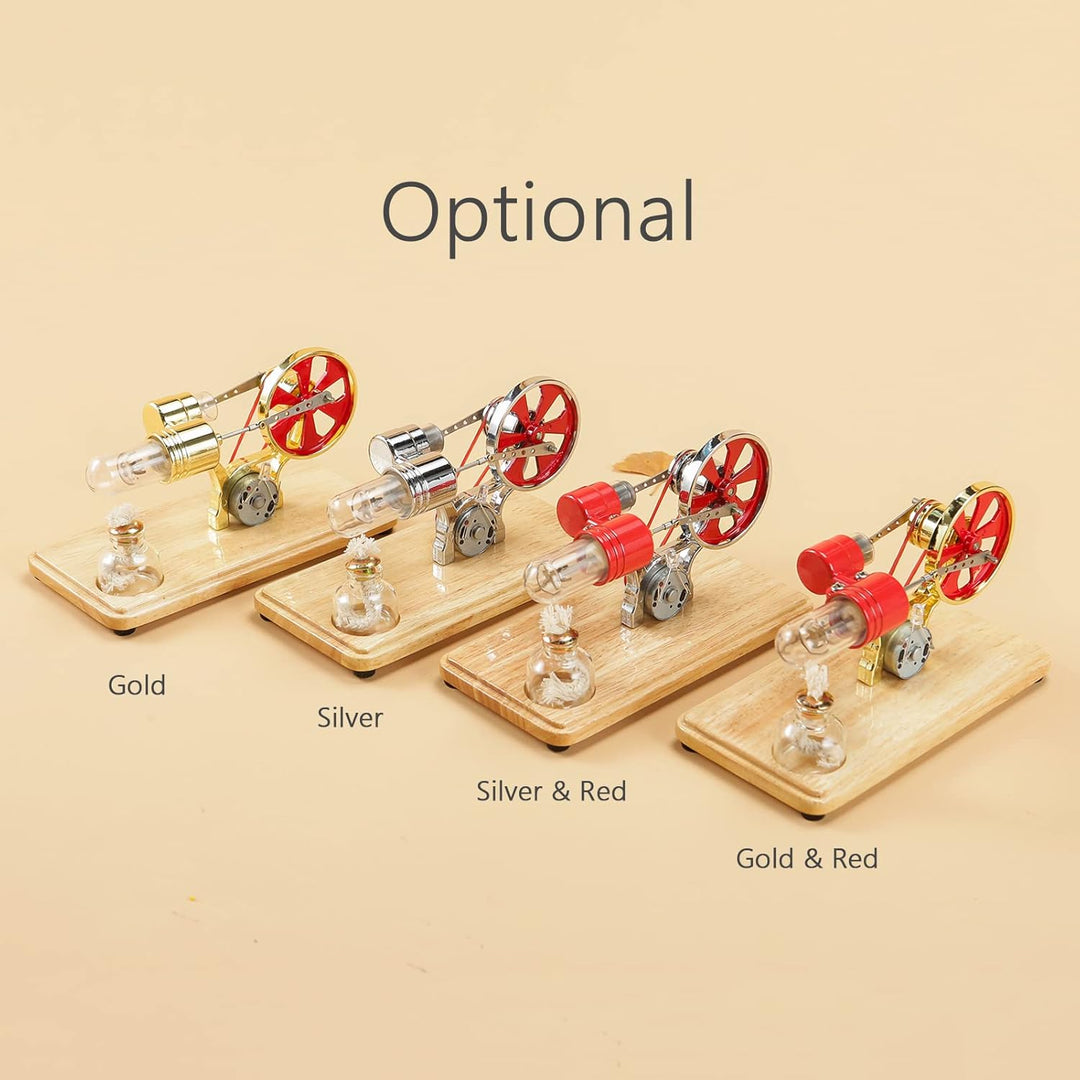 KKnoon Mini-Heissluft-Stirlingmotor-Motormodell Bunte LED-Stromgenerator Pädagogisches Wissenschafts