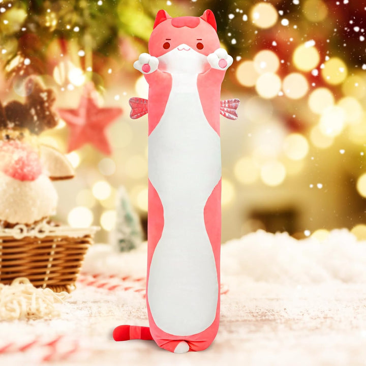 Mewaii 70CM Kuscheltier Kawaii Katzen Plüschkissen Stofftiere Lang Kätzchen Plüschtier Ausgestopftes
