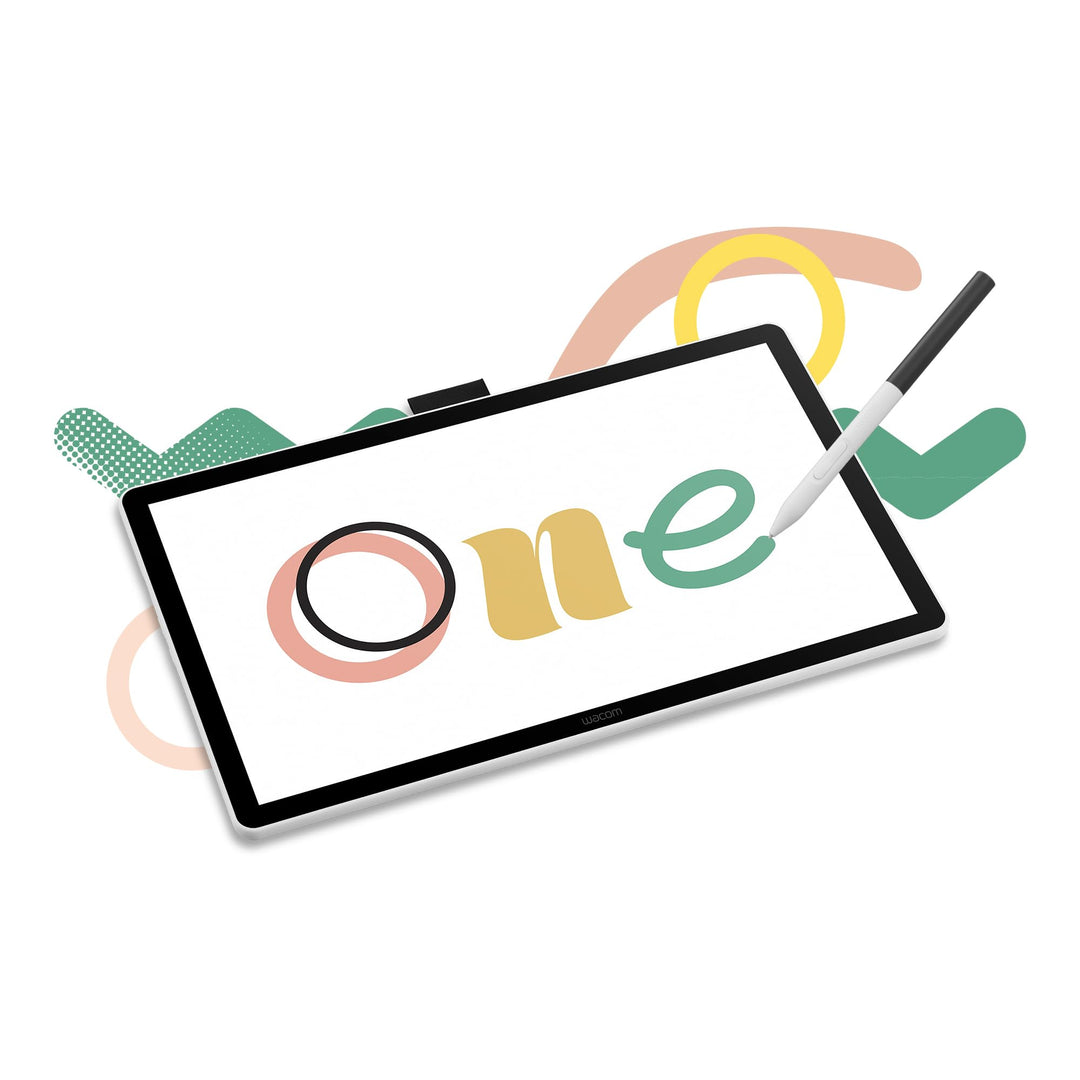 Wacom One 14 Grafiktablett mit Display – 14,0″ Full HD Zeichentablett mit Stift ohne Batterie, entsp