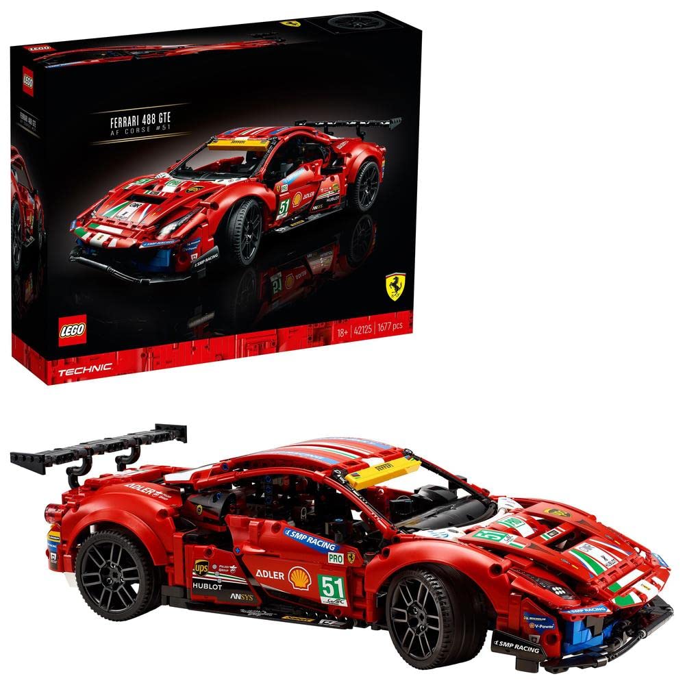 LEGO 42125 Technic Ferrari 488 GTE “AF Corse #51” Supersportwagen, Exklusives Sammlermodell, Sammler