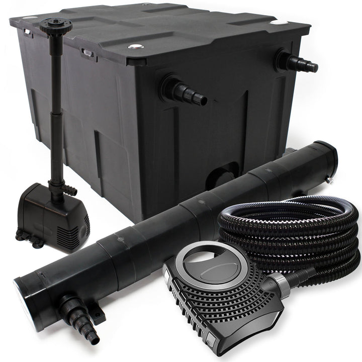 Wiltec Komplettset: CBF-550 Teichfilter bis 60000 L Teichfilteranlage, NEO10000 Teichpumpe 10000l/h