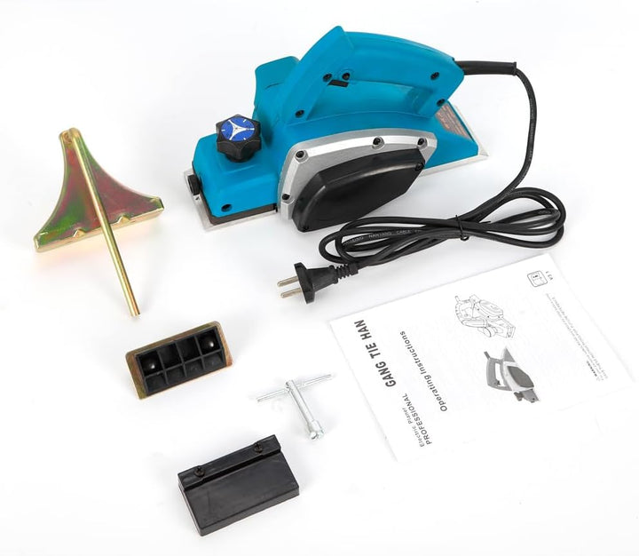 Elektrischer Hobel 800W, 16000 U/min Elektro-Hobelmaschine mit 82mm Hobelmesser, 1–2mm Tiefeneinstel