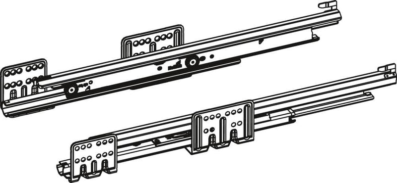 Hettich 9240936 ArciTech Vollauszüge Actro Silent 19mm NL 450mm 40kg li/re Push to Open, Belastbarke