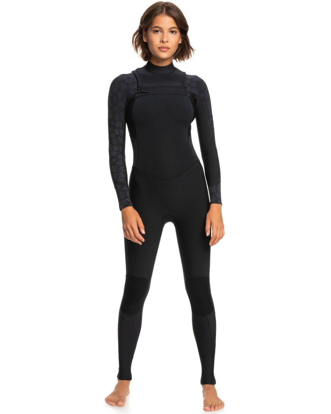 Roxy 3/2mm Swell Series 2022 - Chest-Zip-Neoprenanzug für Frauen ERJW103122. Schwarz M, Schwarz M