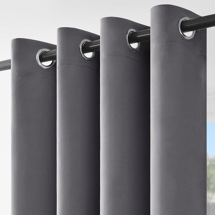 Topfinel Gardinen Mit Ösen Outdoor Vorhang Blickdicht Grau Verdunklungsgardine Fenster Blackout Curt