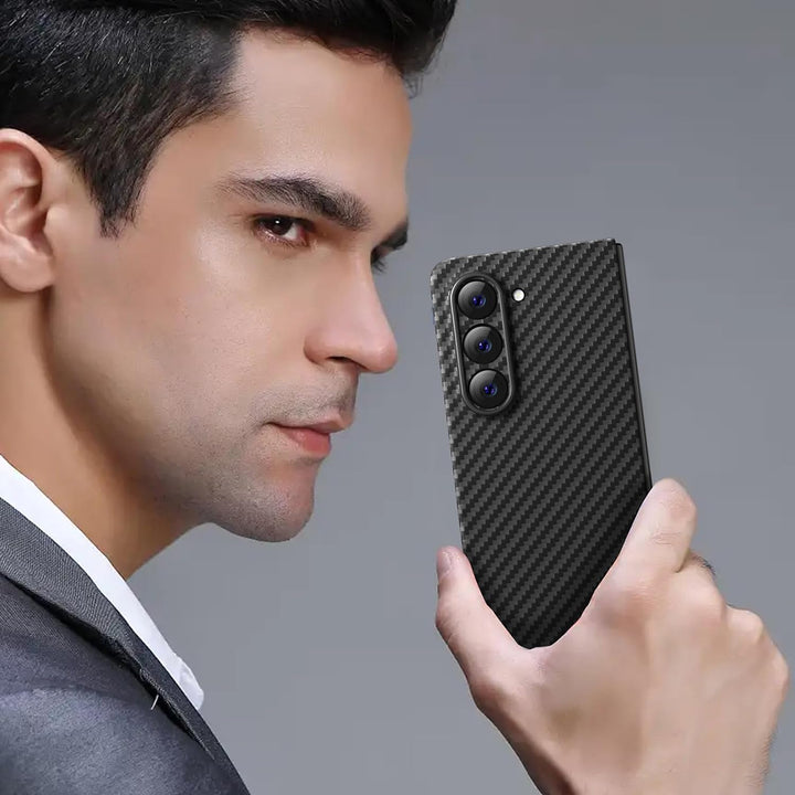 memumi Carbon Hülle für Galaxy Z Fold5, 0,5 mm Superdünne, Hülle aus echter Aramidfaser [100% Aramid