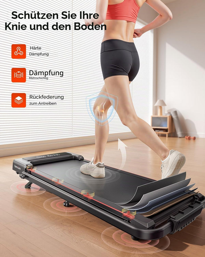Laufband für Zuhause mit Neigung, 4 IN 1 Walking Pad, 12km/h Klappbar Laufband mit Steigung, 2.5HP U