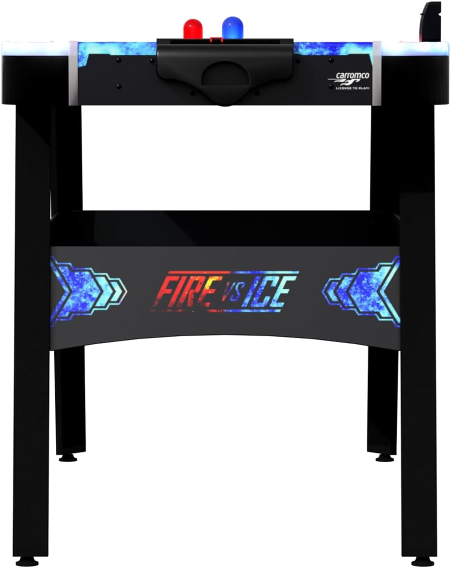 Carromco Airhockey Tisch Fire & Ice - Air hockey Spieltisch mit LED Lichteffekten - LED Air Hockey m